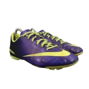 Nike Shoes Kids 5 Cleats Soccer Mercurial FG Sports Athletic Purple Volt Youth